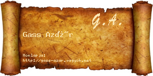 Gass Azár névjegykártya